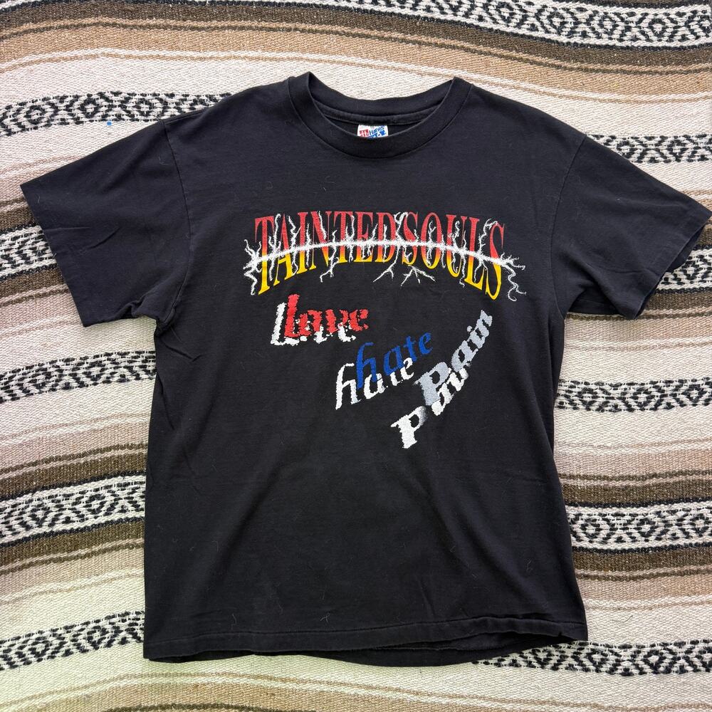 Vintage 1994 Tainted Souls Love Hate Pain Paranoid Mother F***-Up Band Shirt L